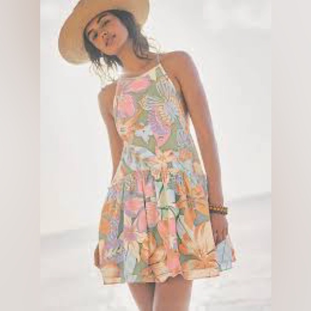Free People Desserted Island Mini Floral Boho Beach Dress Size Small New - Picture 6 of 8
